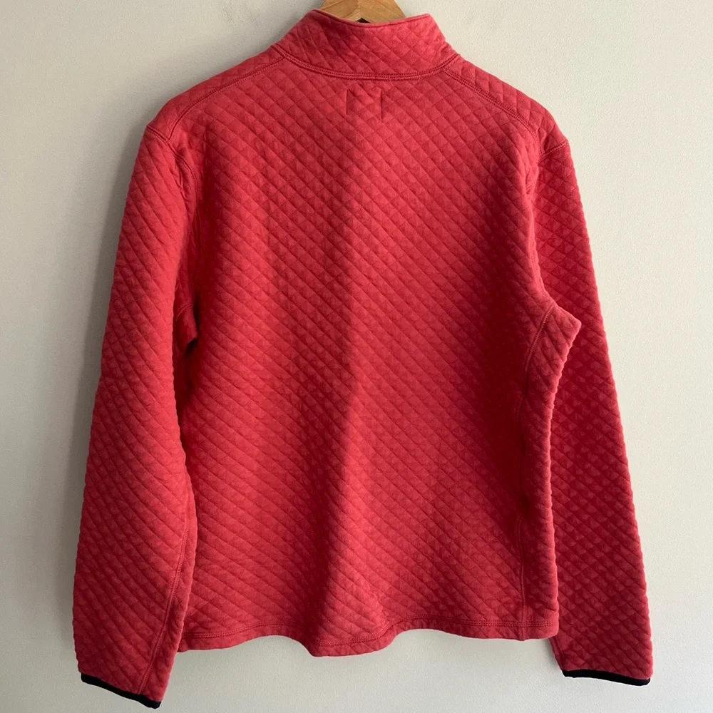 J. Crew Red Zip Up Quilted Sweatshirt size Medium